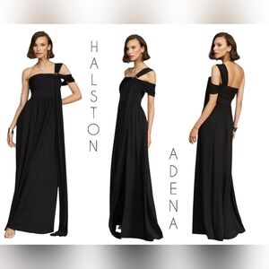 Halston Adena In Matte Jersey Dress NWT Black Size 4